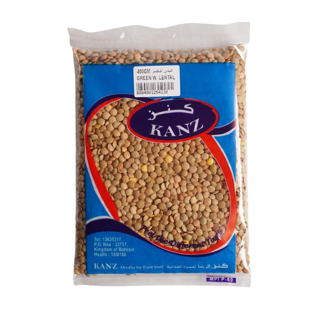 Kanz Green Whole Lentil - 400 GM